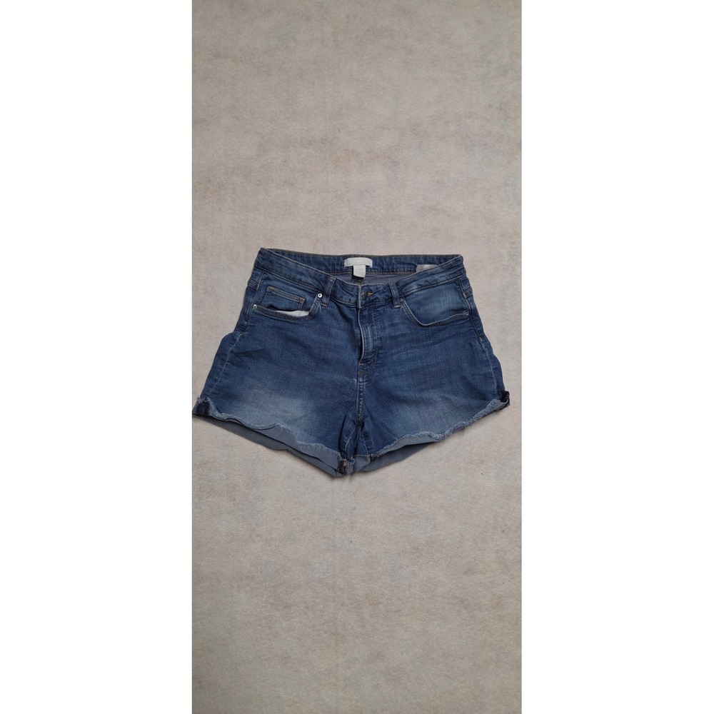 H&M Denim Shorts Size 8 Blue Raw Hem Five Pocket Casual